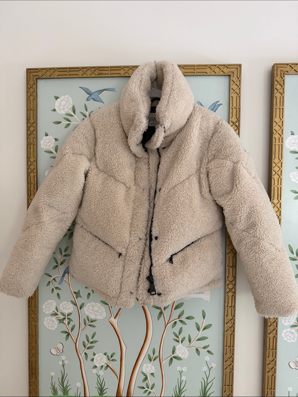 Sam. Cream Teddy Sherpa Puffer Jacket